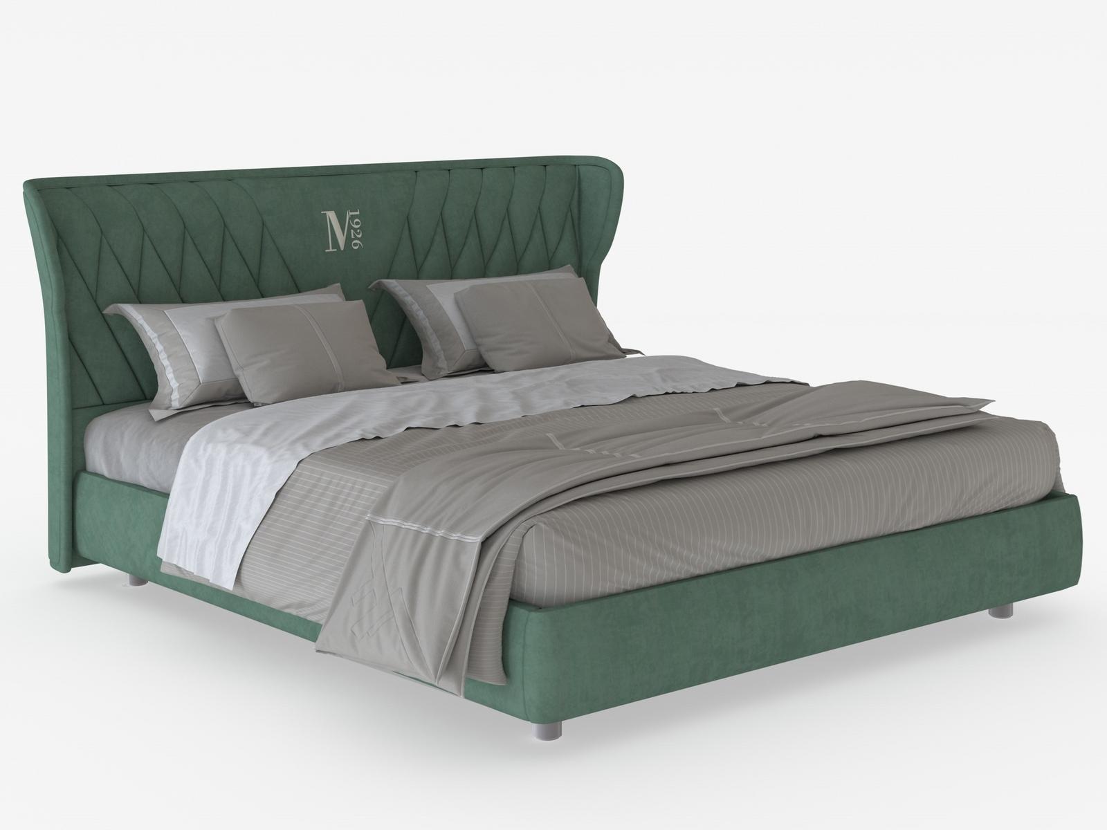 FEDRO Fabric bed with upholstered headboard