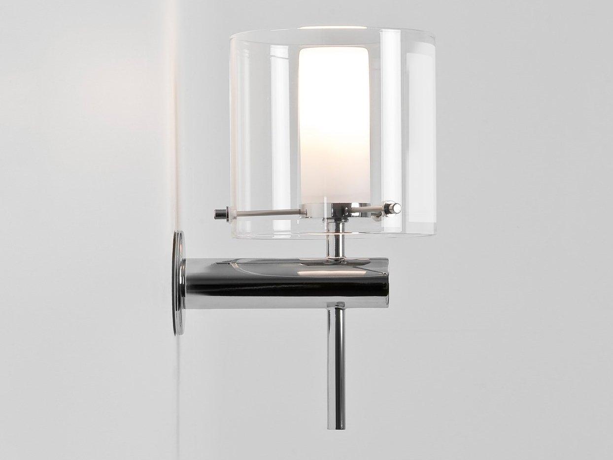 AREZZO Glass and steel wall lamp with dimmer
