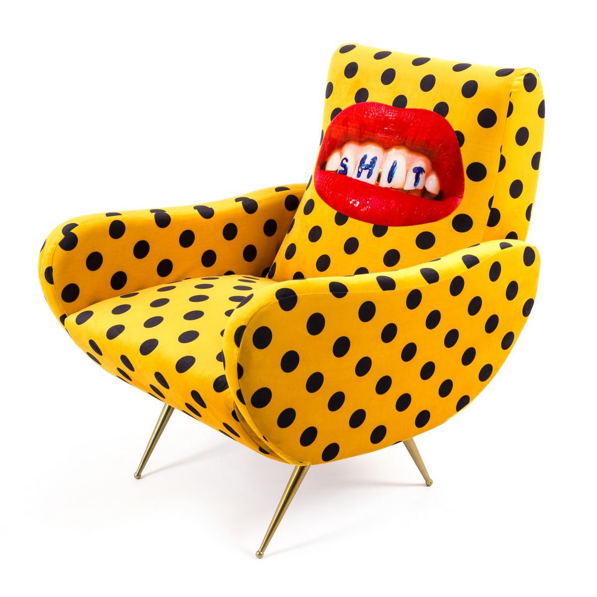 SHIT Fabric armchair with armrests