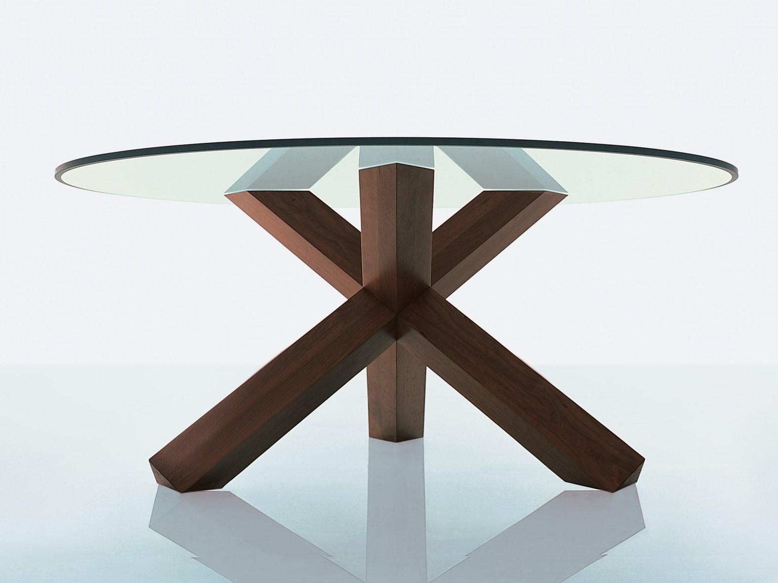 452 LA ROTONDA Table with solid wood base