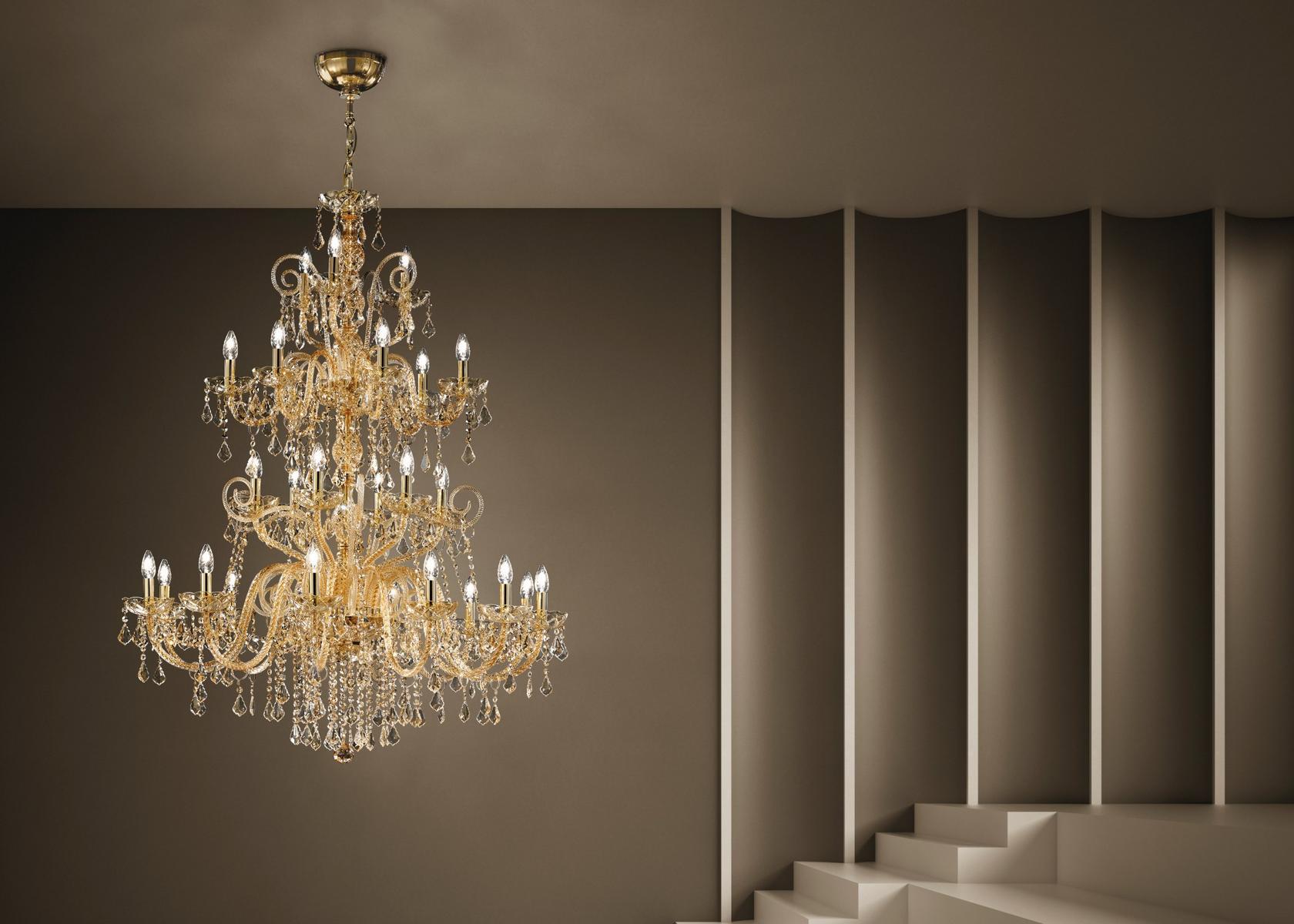 DANDOLO Glass chandelier with crystals
