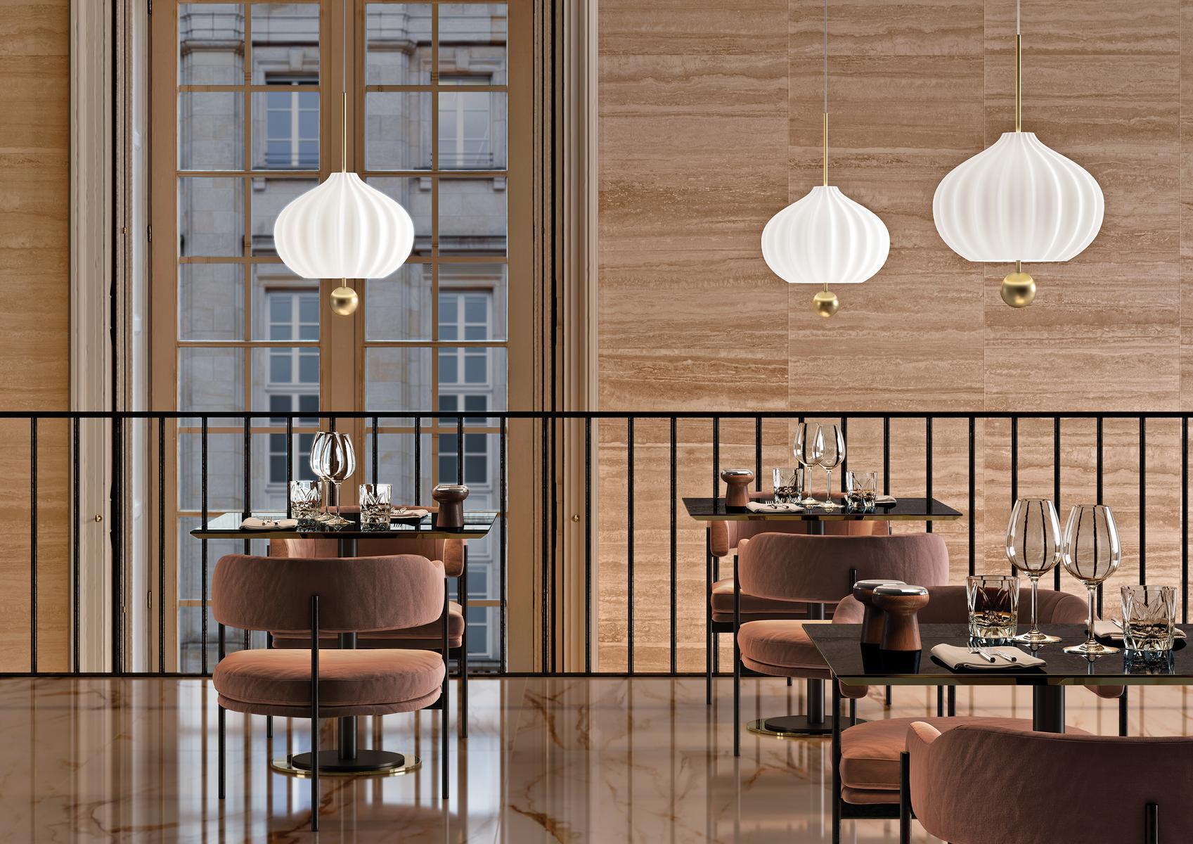 LILLI Glass and brass pendant lamp