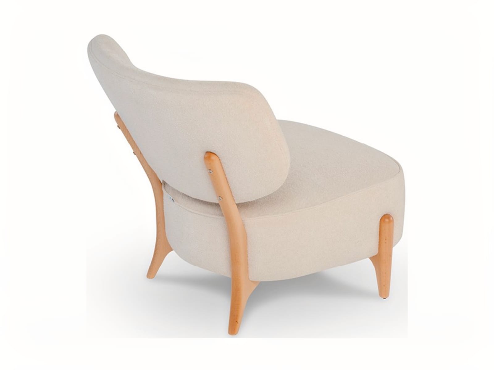 SILLA The 'Silla' armchair features a distinctive embracing backrest and sturdy external legs, offering both comfort and a stylized, Scandinavian-inspired design.