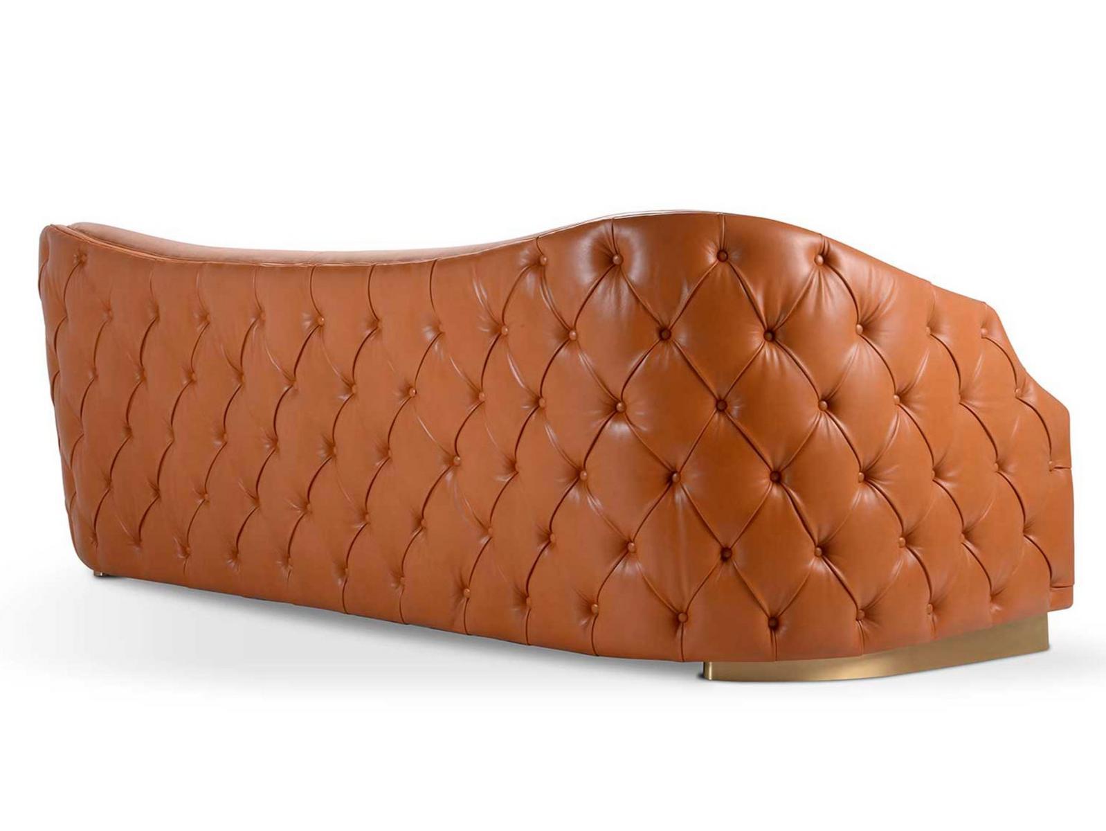 CLEIO Tufted 3 seater leather sofa bed