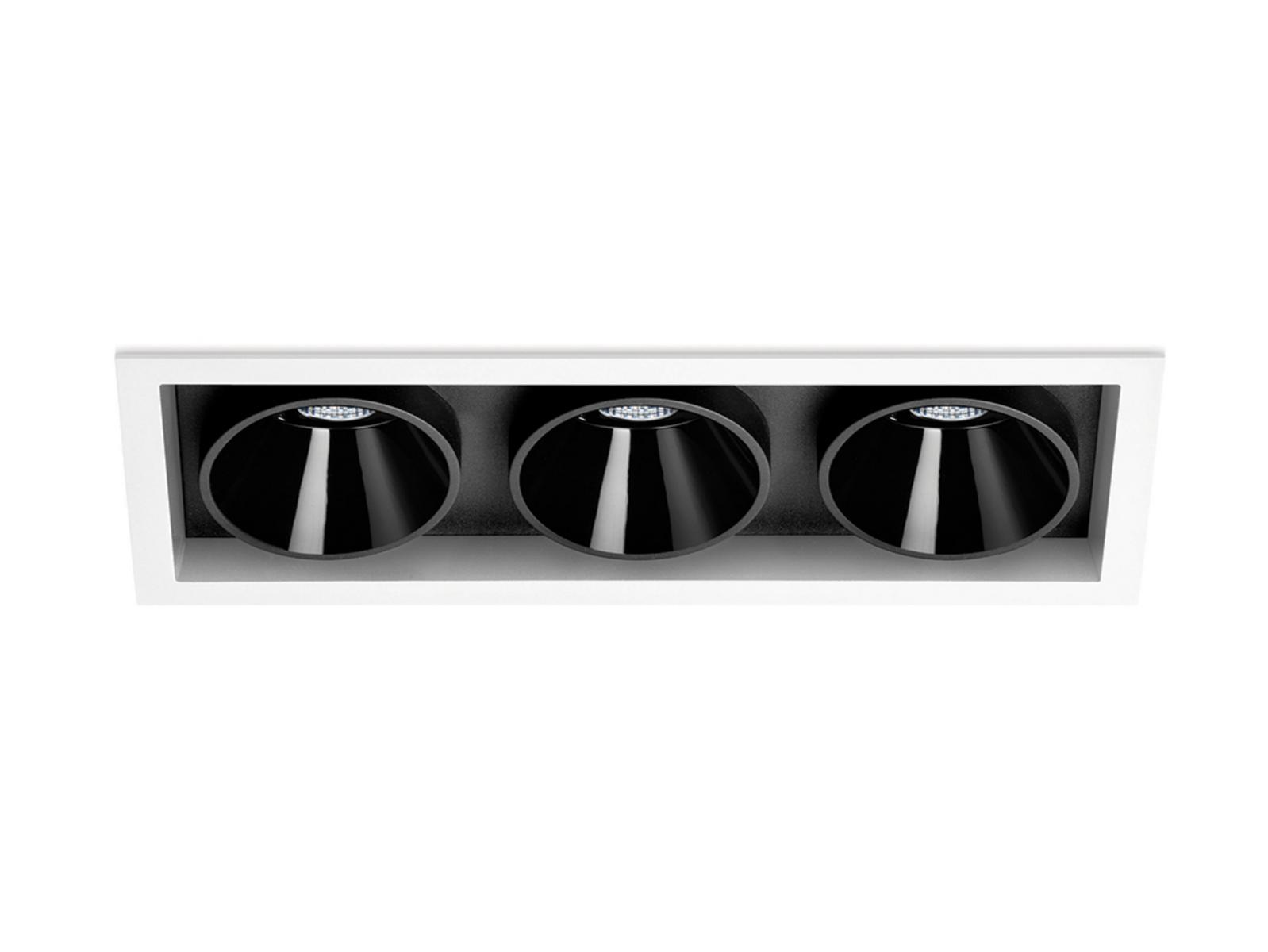 BLACK FOSTER ASYMMETRIC RECESSED 3 LED multiple recessed aluminium spotlight
