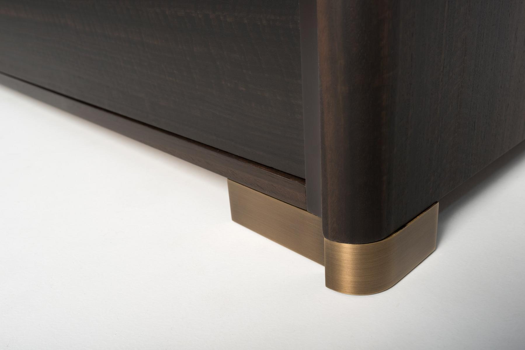 ERCOLE Eucalyptus chest of drawers with integrated handles