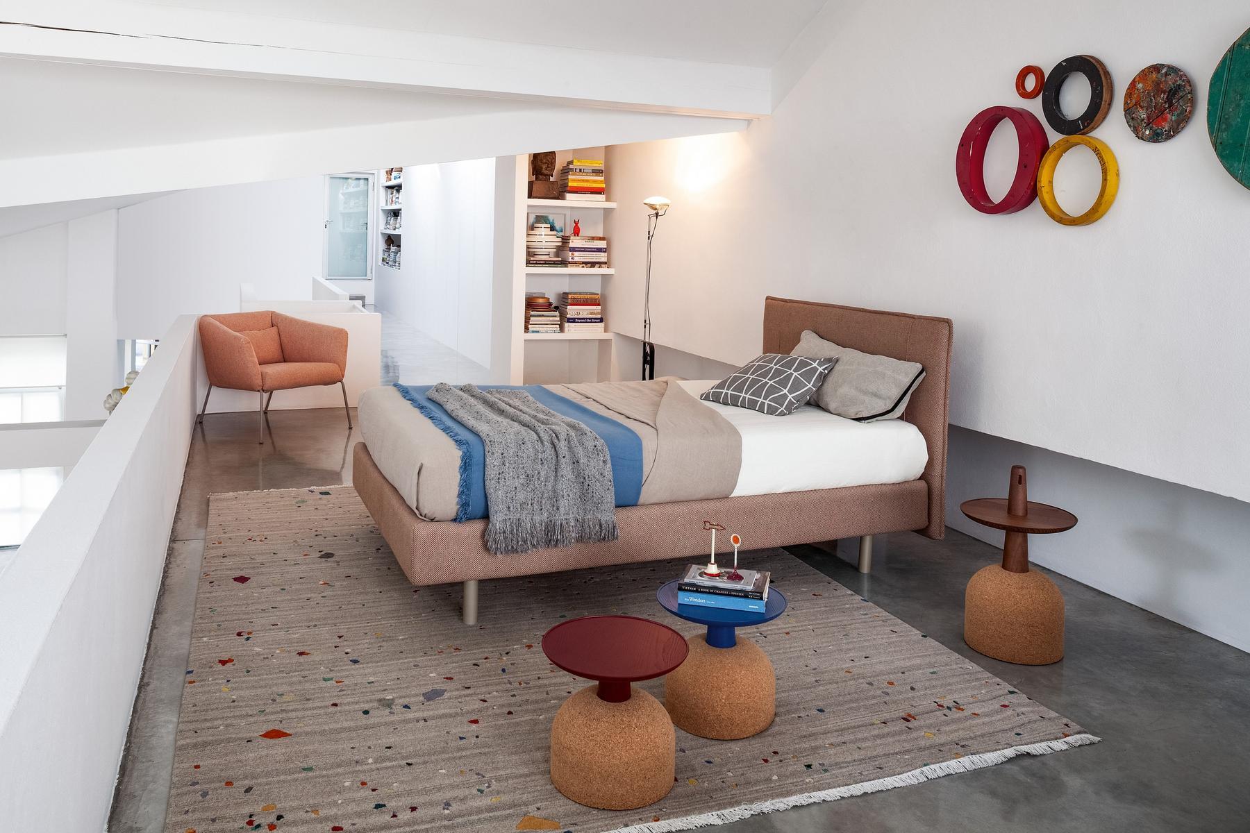 PACO Single bed with upholstered headboard