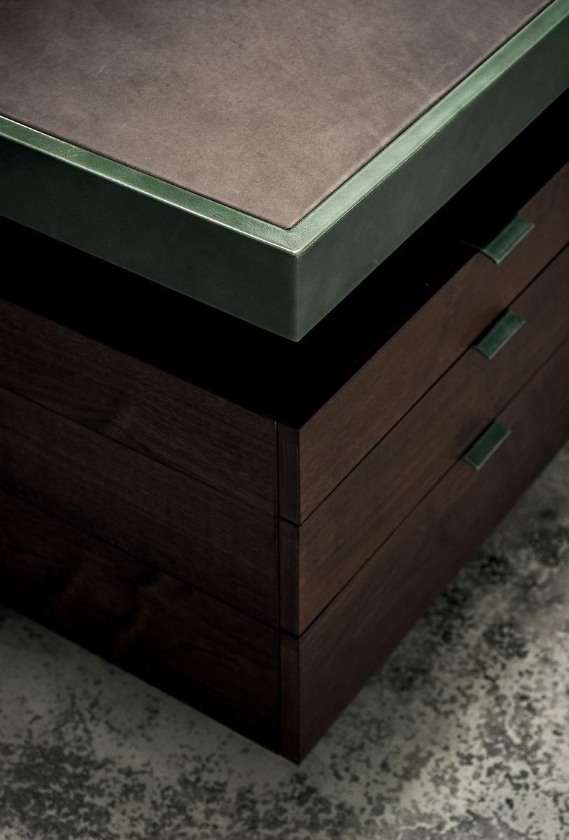 BOURGEOIS Rectangular wooden writing desk with drawers