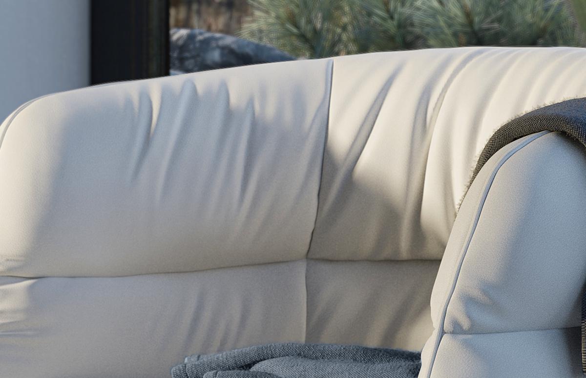 COUTURE Leather armchair with armrests