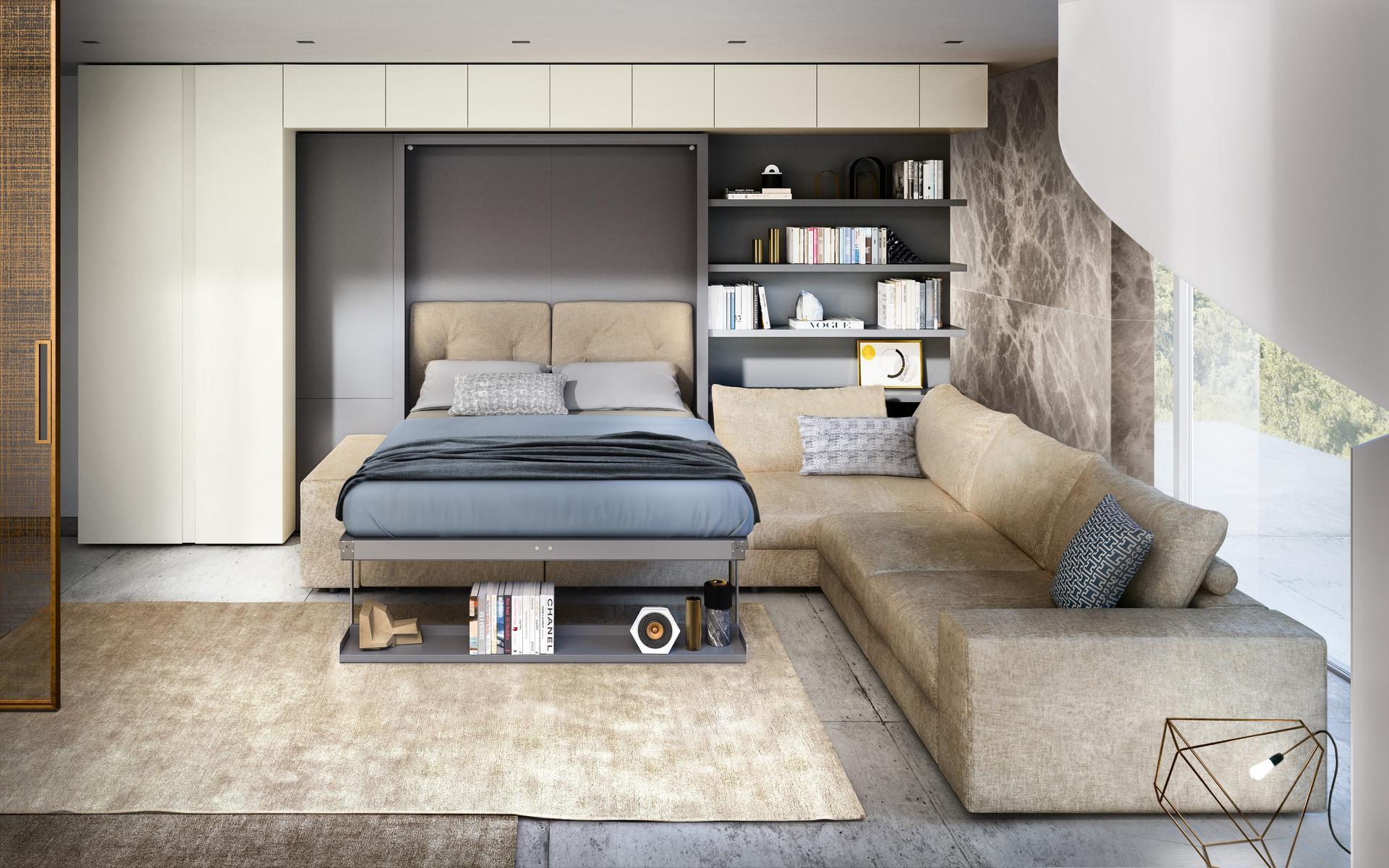 TANGO Sectional convertible fabric sofa