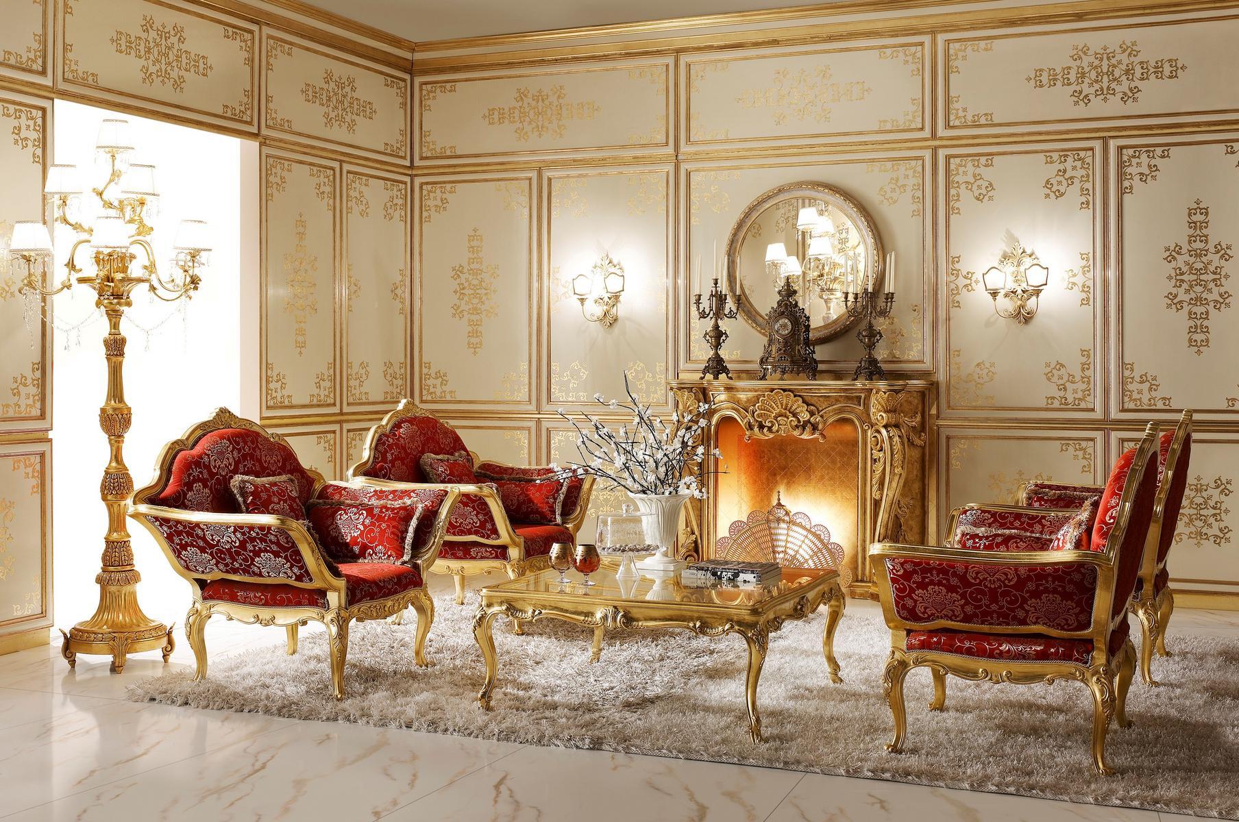 OPERA Gold leaf floor lamp with crystals