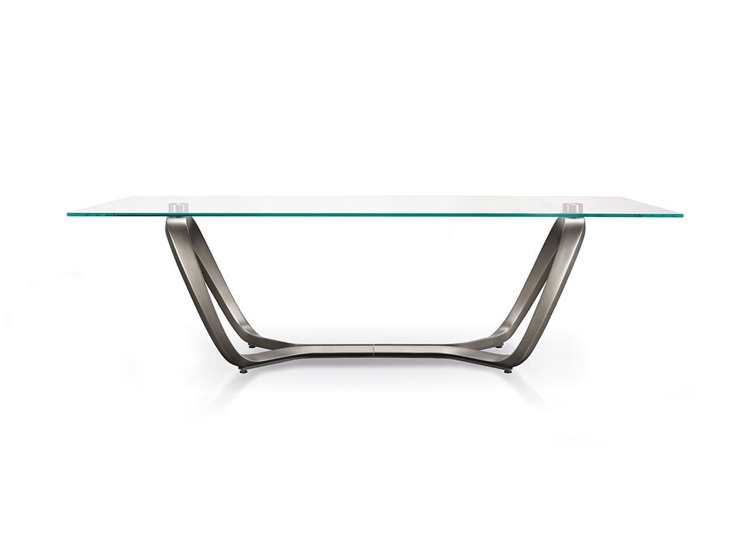 SEGNO Rectangular glass dining table