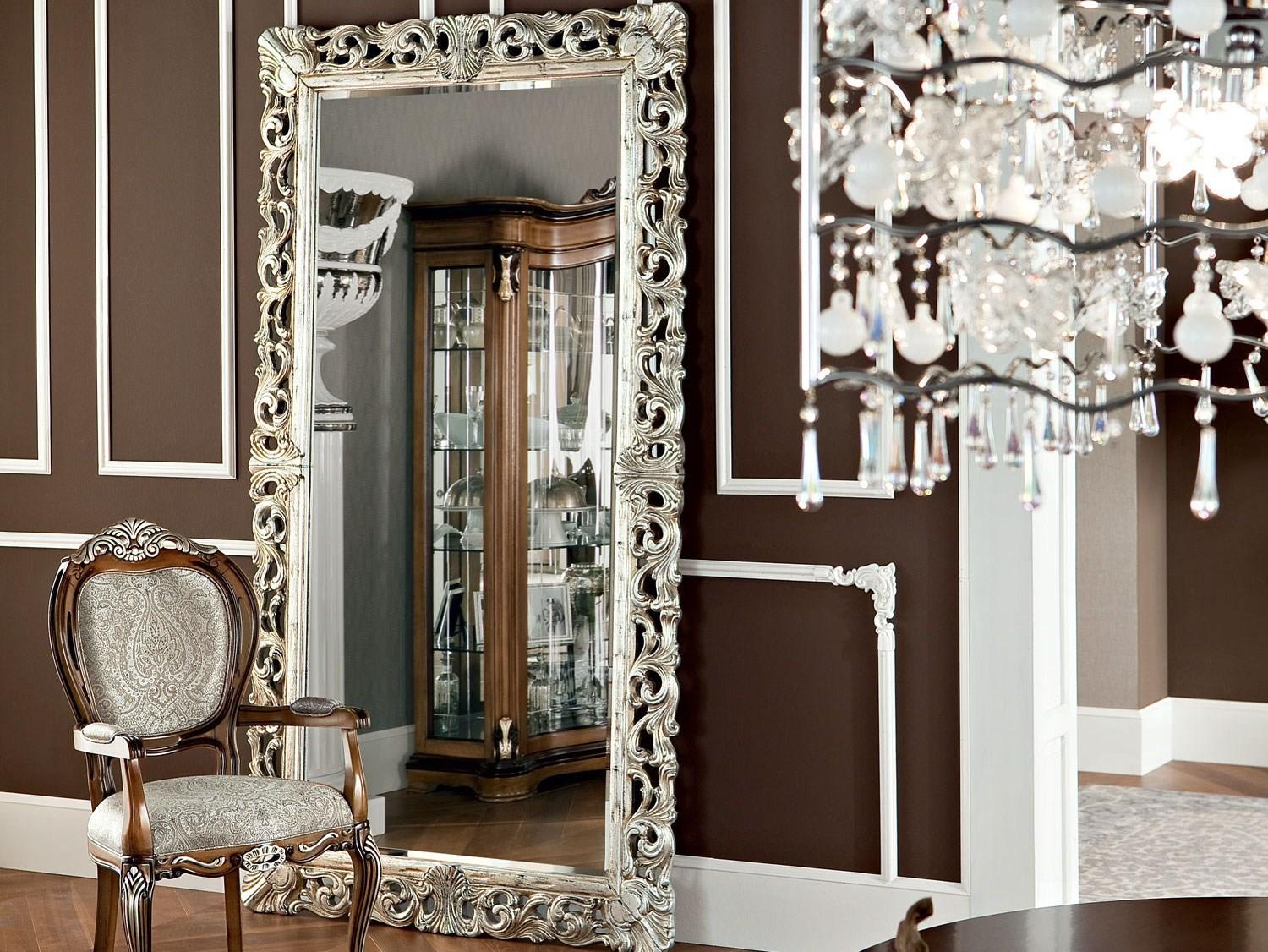 13674 Freestanding rectangular framed mirror