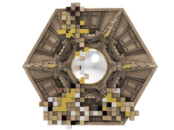 PICCADILLY Wall-mounted framed poplar mirror