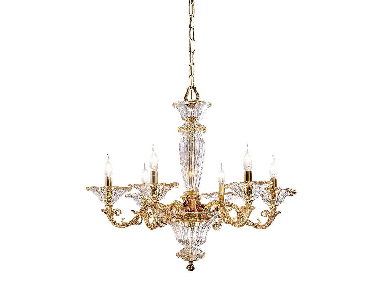 CHARLOTTE 4795/6 French Gold chandelier with glass
