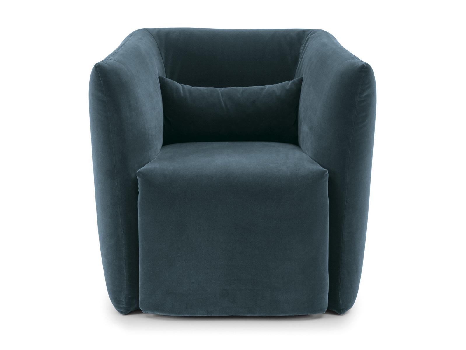 JILL Upholstered fabric armchair with removable cover
