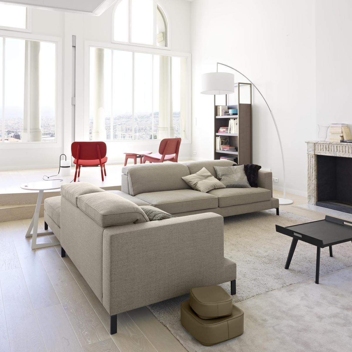 DIMENSIONS Metal floor lamp with cotton shade