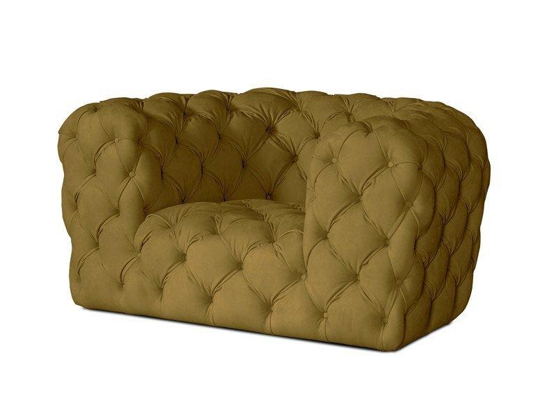 CHESTER MOON Tufted leather armchair with armrests