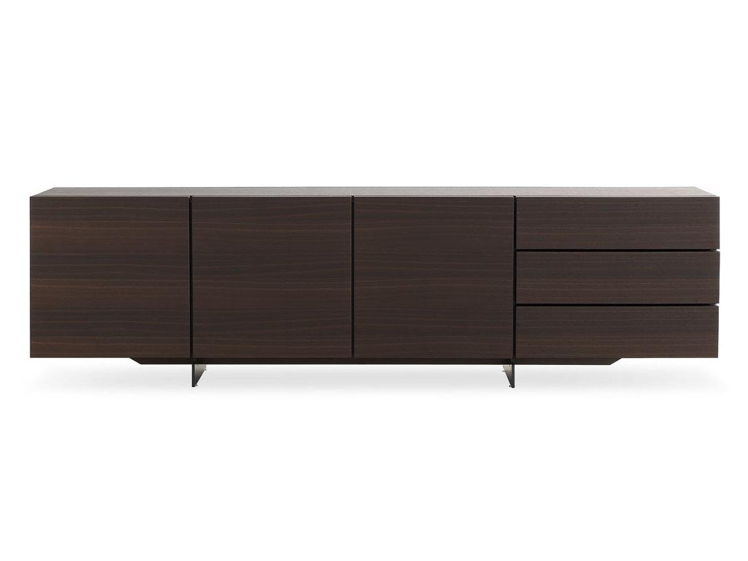 PANDORA Wood veneer sideboard with doors
