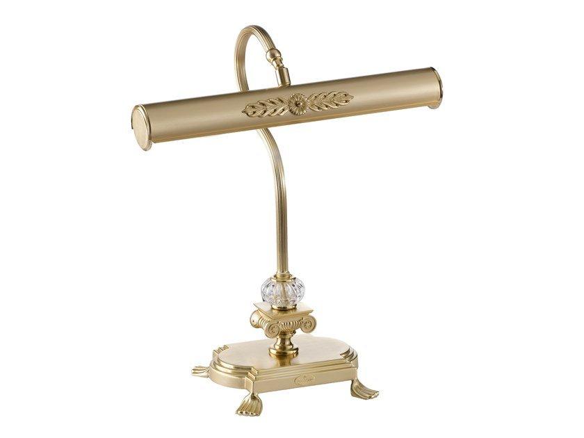 SABRINA 3010/L Satin gold plated table lamp with crystal