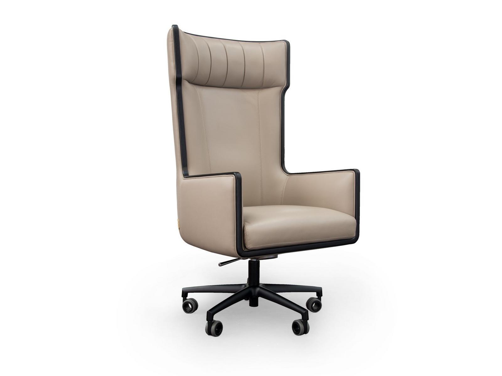 NIXON Leather executive chair with castors