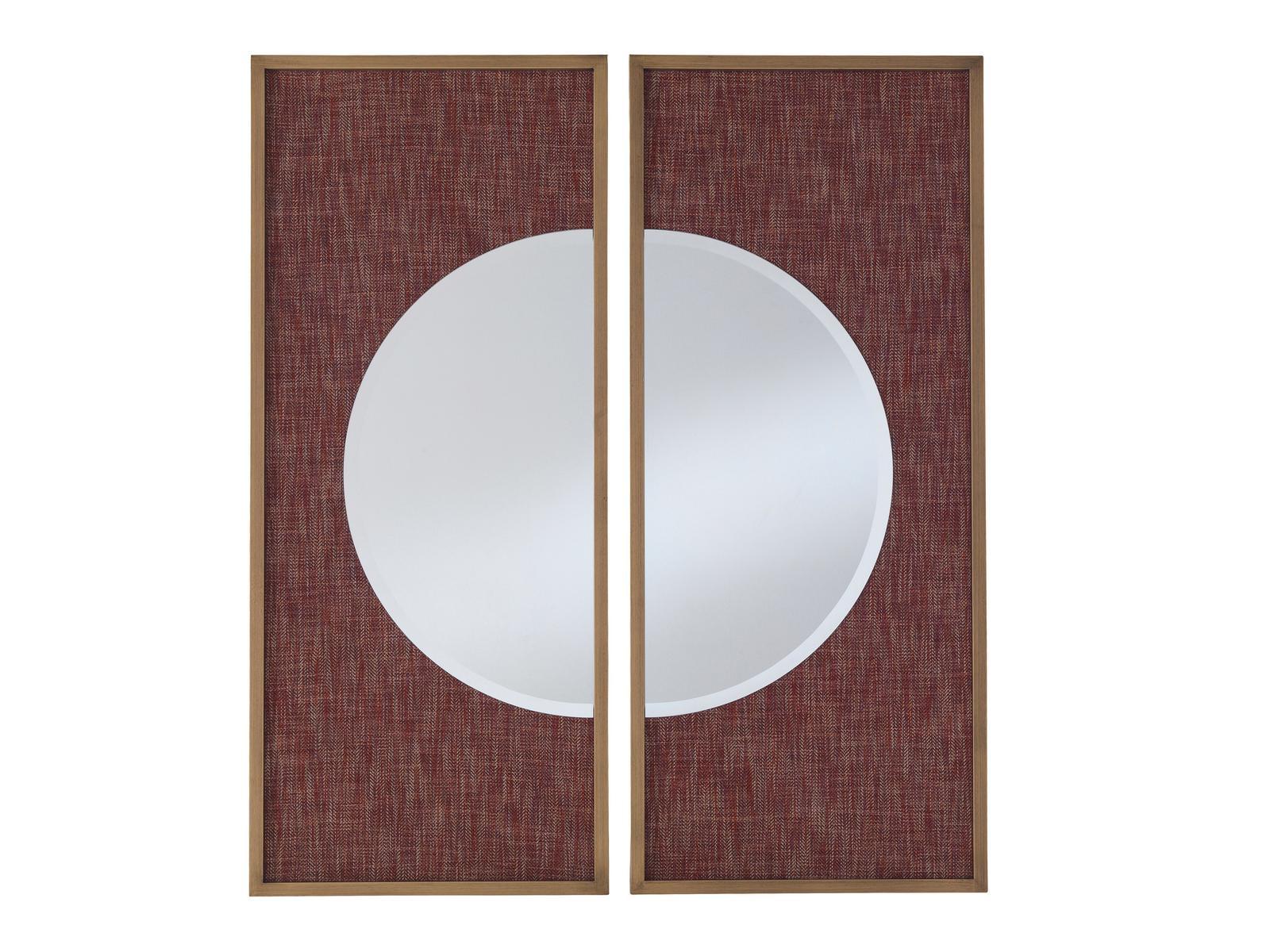 CONNERY_2 Framed wall-mounted brass mirror