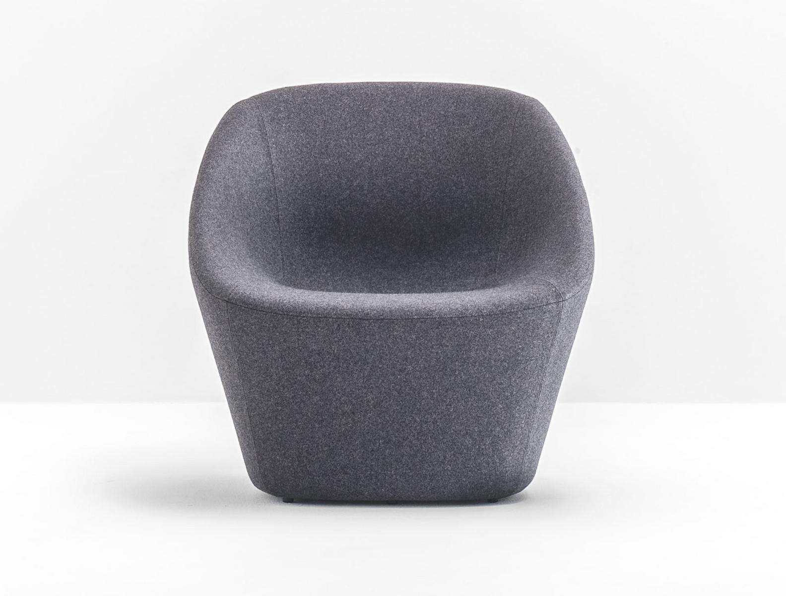 LOG 366 Upholstered fabric armchair with armrests
