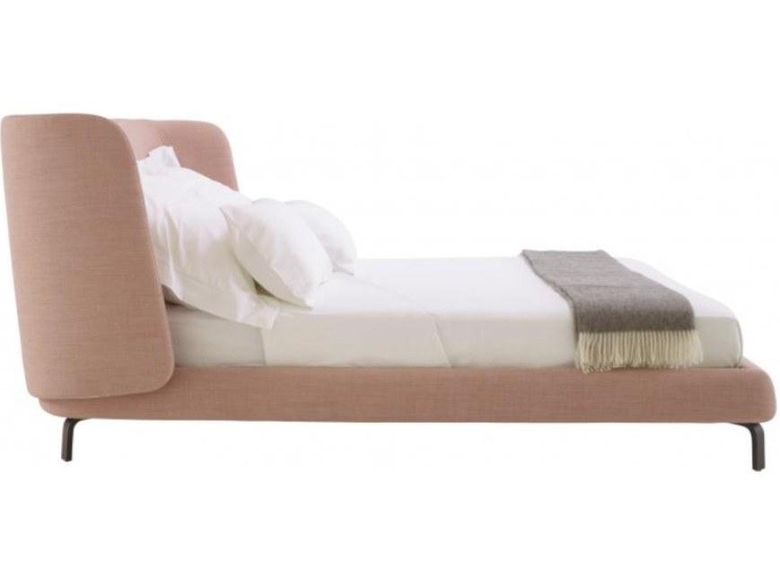 DESDEMONE Fabric double bed with upholstered headboard