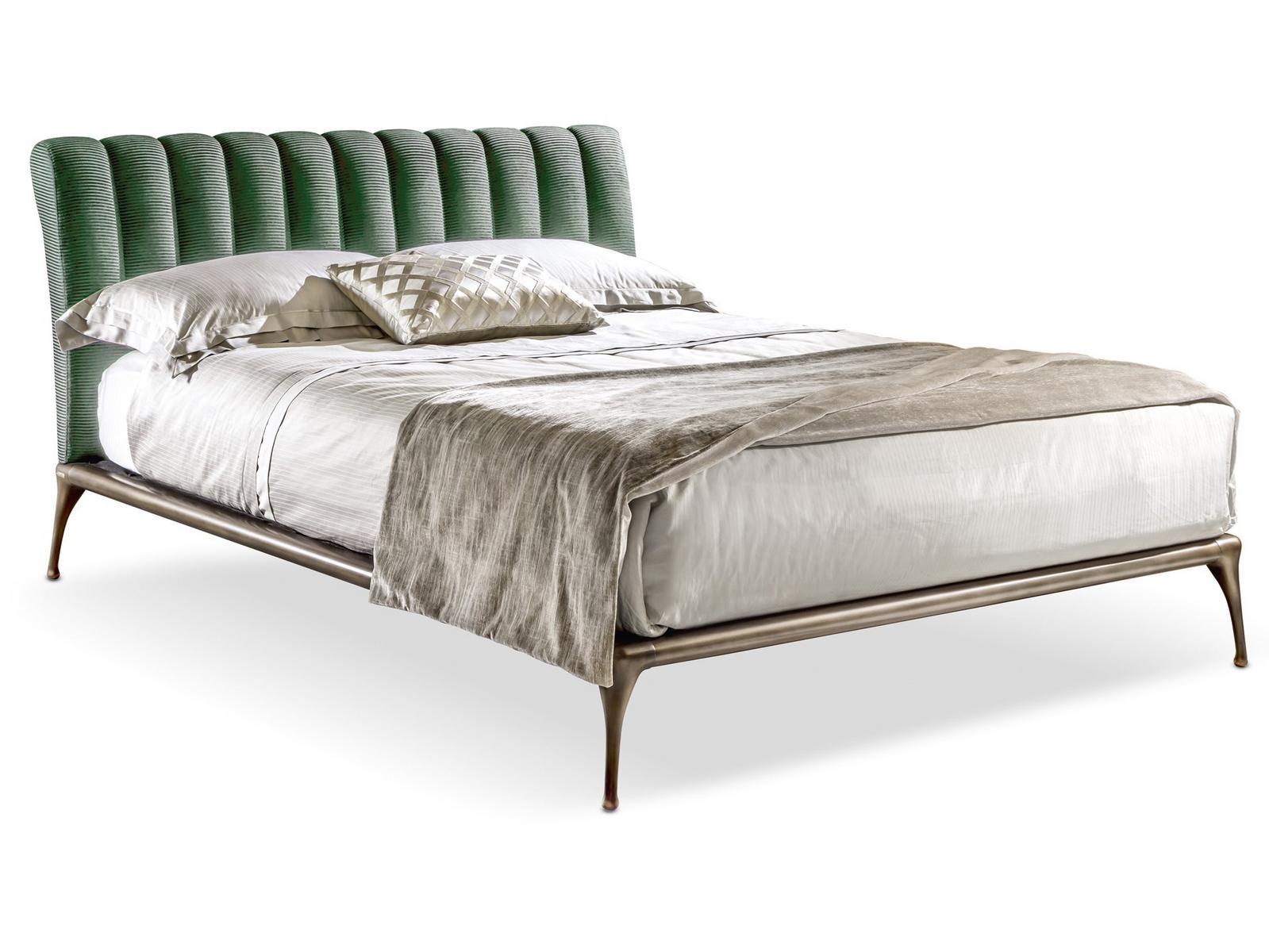 ISEO Double bed with upholstered headboard