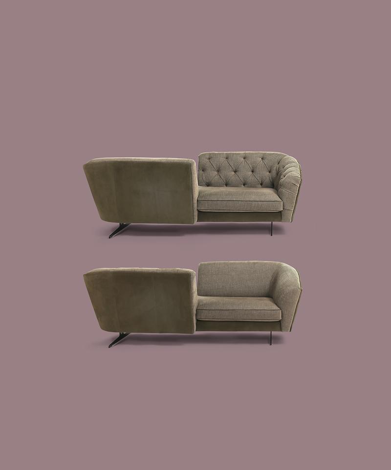 NEW KAP VIS À VIS Tufted sectional fabric sofa