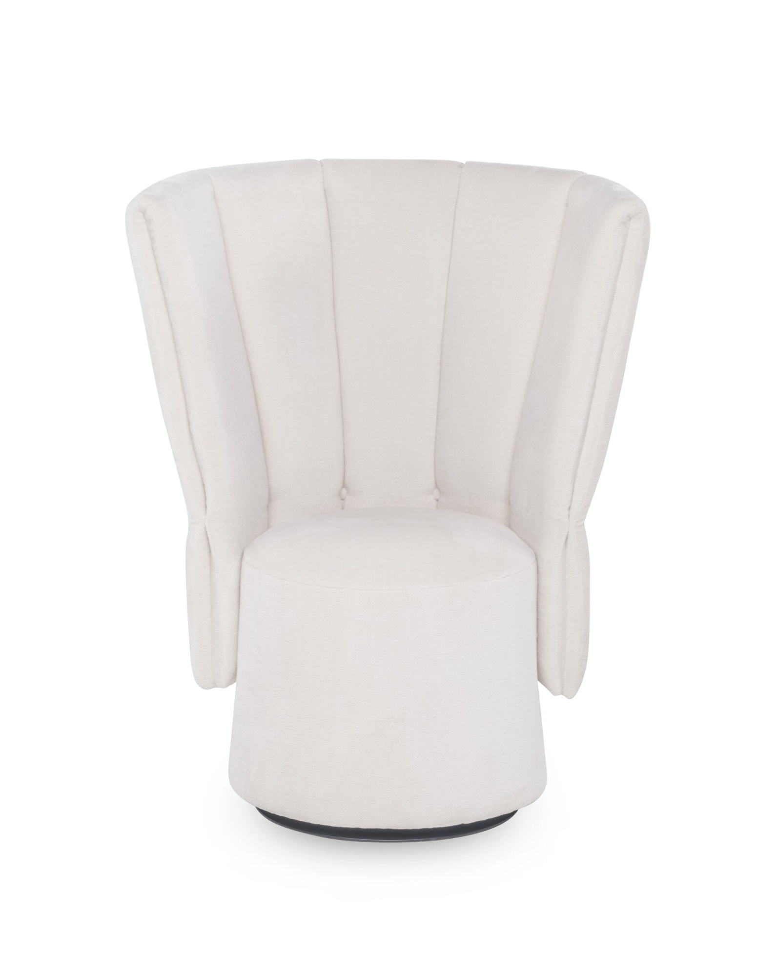 VIVI Vivì chair offers an intimate, soul-refuge with a high back and tail base design, available in swivel, container options, and leather or fabric.