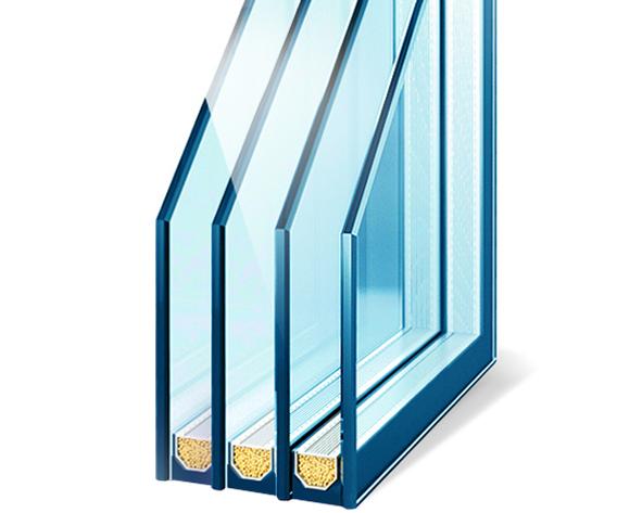 Triple pane insulated glass unit